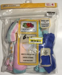 Fruit Of The Loom Girls Comfort Fit Cotton Brief Panties Size 4 6 Pack New - Picture 1 of 5