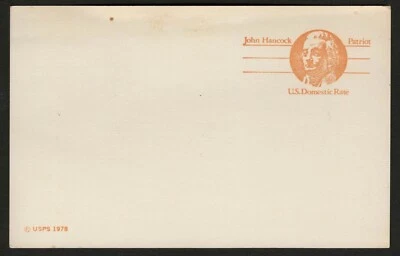 US 1978 #UX74 - (10c) John Hancock Patriot Postal Card New Unused - Image 1 of 2