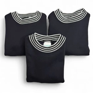 Vintage Boys Classics Fleece Lined Sweater Size 5/6 Dark Blue Long Sleeve X3 - Picture 1 of 7