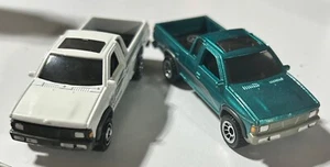 2 Identical Custom Matchbox 1995 Pickup Hardbodies Blue and White - Picture 1 of 12