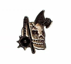 VINTAGE SKULL 12 PIN BACK BUTTON BADGE BIKER VEST / BATTLE JACKET CAP \ HAT NOS - Picture 1 of 3