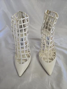 Tacchi Sheldon Jimmy Choo donna tutto bianco in pelle gabbia nuovi senza etichette (35) - Foto 1 di 11