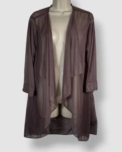 R & M Richards Women's Beige Sheer Lace Jacket Size 18 - Picture 1 of 7