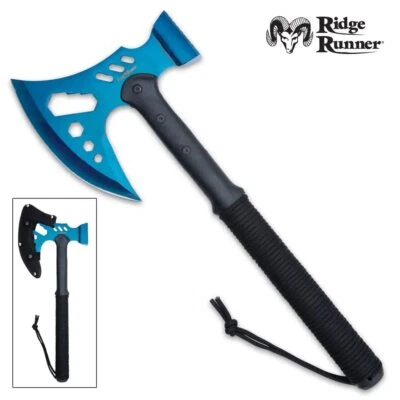 Ridge Runner 18” Tactical Axe and Multi-Tool Hammer Blue, Camping & Survival Axe - Image 1 of 4