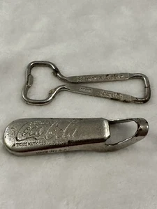 2-Vintage Coca Cola Bottle Openers 3 1/4" Wire Made in USA HAVE A COKE - Picture 1 of 6