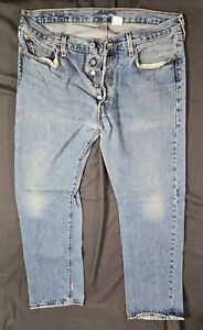 Used Levi's 501 Jeans Men 36 x 32 Button Fly Blue Denim