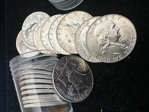 1963 - D Franklin Half Dollar - Stempelglanz Rolle 20 Münzen - Bild 1 von 1