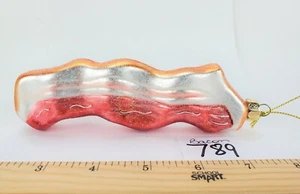 NUEVO BACON Adorno de Navidad Vidrio Chef Cocinero Comida Mordaza Regalo Huevos Soplados a Mano 789 - Imagen 1 de 6