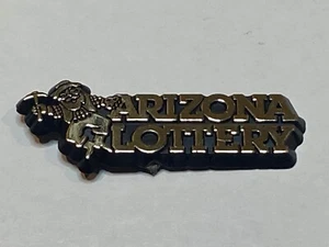 Vintage Arizona Lottery State Lotto Jacket Lapel Plastic Pin Miner Prospector - Picture 1 of 2