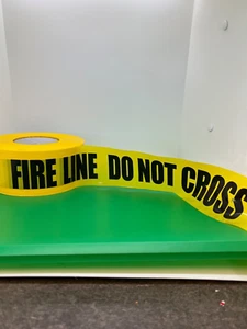 Caution Tape, FIRE LINE DO NOT CROSS  3" x 1000'  2.5 Mil Yellow - Picture 1 of 3