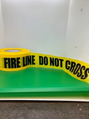 Caution Tape, FIRE LINE DO NOT CROSS  3" x 1000'  2.5 Mil Yellow - Image 1 of 3