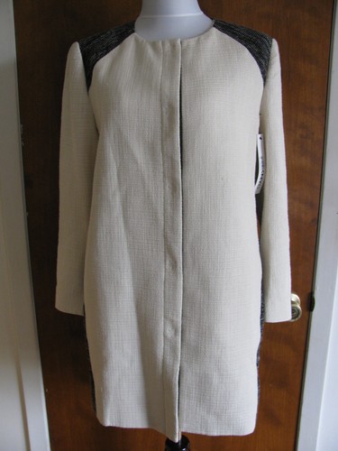 OFF WHITE DKNY cappotto donna chark elegante foderato leggero taglia Large nuovo