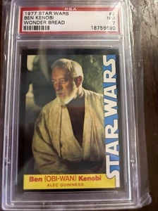 1977 Wonder Bread Star Wars Card #2 Ben Obi Wan Kenobi Graded PSA 7 NM - Picture 1 of 1