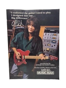 Eddie Van Halen Farbdruck Werbung für Ernie Ball E-Gitarren Vintage 80er 8x11 - Bild 1 von 1