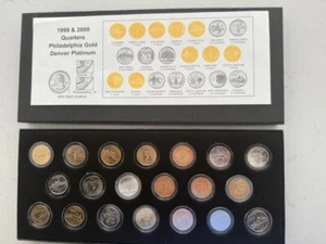 Uncirculated 1999 & 2000 Philadelphia Gold Denver Platinum Quarters - Picture 1 of 1