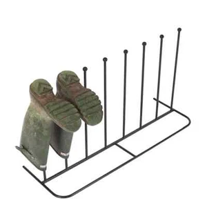 Neo Steel Black Powder Coated Boot Wellie Welly Rack 4 Pair Holder Stand Storage - Picture 1 of 5