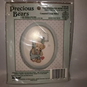 Janlynn Counted Criss Stitch Precious Bears The Stockings Were Hung - Picture 1 of 6