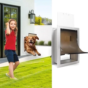 Large Dog Door for Wall Heavy Duty Double Flap Magnetic Weatherproof Up to 110lb - Picture 1 of 5