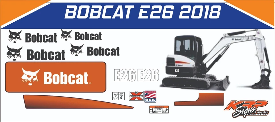 Juego de calcomanías de vinilo Bobcat E26 2018 - equipo de construcción CAT Foto 1 de 1