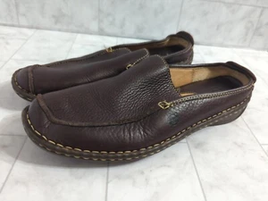 BORN Womens Dark Reddish Brown LEATHER Slip-On MULES Loafers Size 8.5/40 GUC  - Picture 1 of 17
