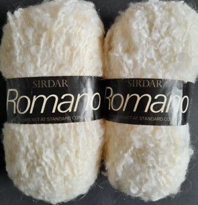 Vintage Sirdar *Romano* x 2 knitting yarn Boucle Colour: 610 Cream Dyelot: 7528