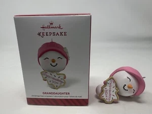 2014 Hallmark Keepsake Granddaughter Cookie Ornament W/ Box Pink Hat Snow Girl - Picture 1 of 10