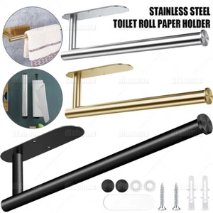 Kitchen Toilet Roll Paper Towel Holder Under Cabinet Self Adhesive Wall Mounted - Picture 1 of 37