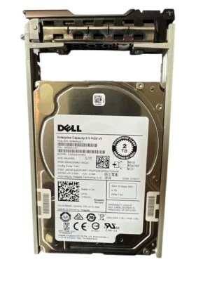 Two Dell 2TB Hard Drive  7.2K RPM 12Gb SED 2.5" SAS HDD v3  Part No 1VD220-251 - Image 1 of 3