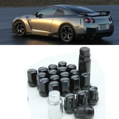 Tuercas de llanta de acero pernos pernos 12x1,5 + cerraduras para afinador NEGRO Toyota Honda Foto 1 de 4