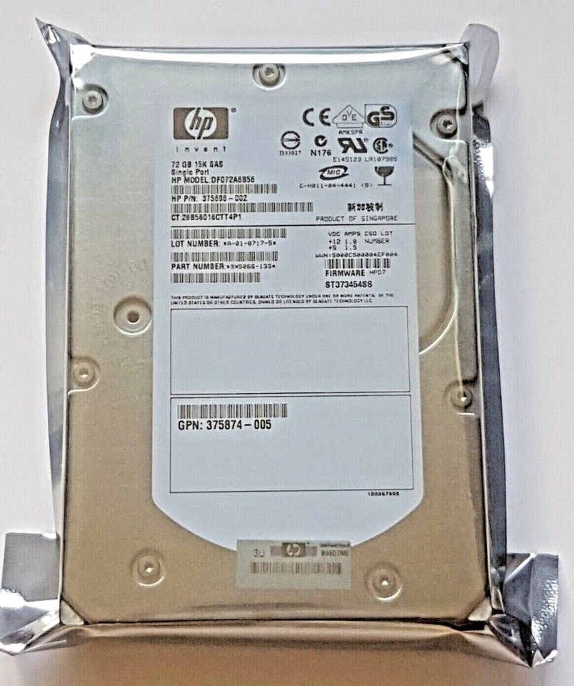 72 GB SAS HP DF072A8B56 15000 RPM 8 MB HDD 3.5" Internal Hard Drive New - Image 1 of 1