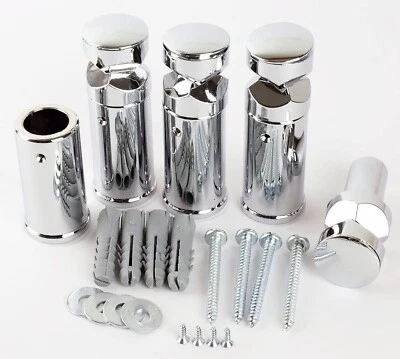 TURKISH ZONE UNIVERSAL Brackets for Towel RAIL Radiator Bracket Flat or Curved White Chrome