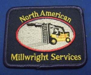 North American Millwright Services Trucker Jacket Fork Lift Iron On Patch - Picture 1 of 3