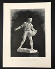 woodcut print The Sower from statue by Hamo Thorncroft ARA original 1886