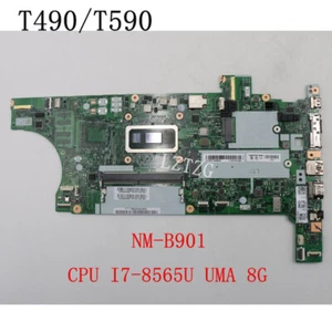 NM-B901 For Lenovo ThinkPad T490 T590 Motherboard CPU I7-8565U 8GB FRU 02HK922 - Picture 1 of 3