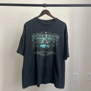 Vintage Y2K Poker Night With My Dogs Funny Animal Humor Mens XL Tee - Picture 1 of 7