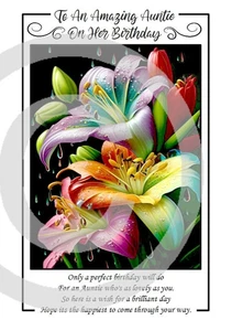 NEUES DESIGN Besondere Tante zum Geburtstag A5 Geburtstagskarte Tante Andenken Liebe - Bild 1 von 4