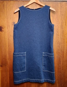 Vestido Theory Para Mujer 6 Azul Mod Cambio Denim Tejido Sin Mangas Bolsillos Forrado Elástico - Imagen 1 de 18