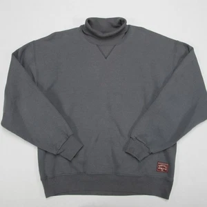 Vintage Russell Athletic Sweatshirt Turtleneck Mens Large Gray 90s Cotton Blend - Picture 1 of 8