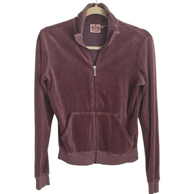 Juicy Couture винтажный Y2K бархата молнии костюм куртка верхний лиловый коричневый большой - Изображение 1 из 4