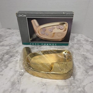 Vintage Star Case Golf Theme Dresser Tray for Keys & Change Gold Fore Change  - Picture 1 of 21