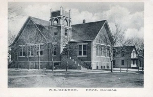 HAYS KS - M. E. Church Postcard - 1912 - Picture 1 of 2