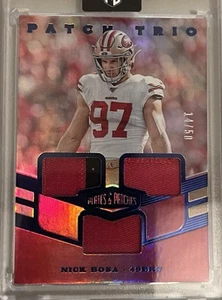 2019 Panini - Plates and Patches Game Worn, 2 color, Tripple Patch Nick Bosa /50 - Picture 1 of 2