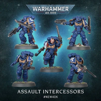 Warhammer 40k Space Marines Primaris Assault Intercessors x 5 (Indomitus) NoS - Image 1 of 2