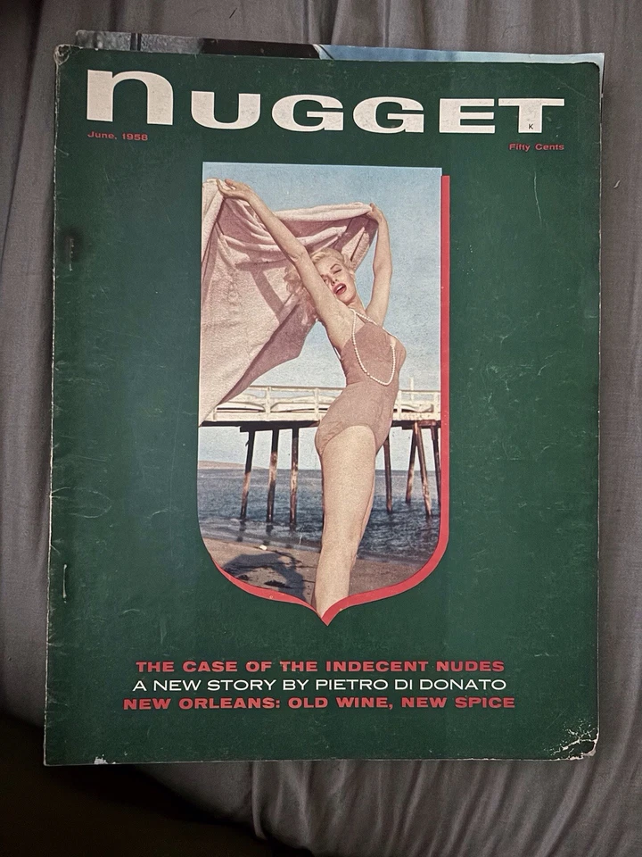 NUGGET Man's World Magazine June 1958 Vol. 3 #2 PINUP HIGH GRADE! FILE COPY - Image 1 of 1