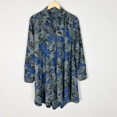 Cómoda Camisa Túnica Con Botones Camuflada EE. UU. Clásica Mini Vestido Talla Grande Para Mujer Foto 1 de 4