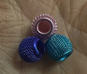 3x Charms Anhänger Damen Metallic Perlen lila Türkis blau - Bild 1 von 3