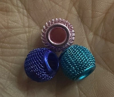 3x Charms Anhänger Damen Metallic Perlen lila Türkis blau  - Bild 1 von 3