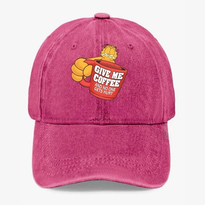 Винтажная вышитая кепка Garfield Hat Funny Give Me Coffee and No One Gets Hurt - Изображение 1 из 4