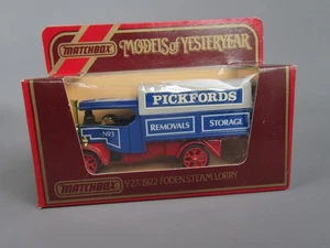 C991 Matchbox Y-27 Foden Truck Steam 1922 Pickfords Blue IN Box Vintage - Picture 1 of 13