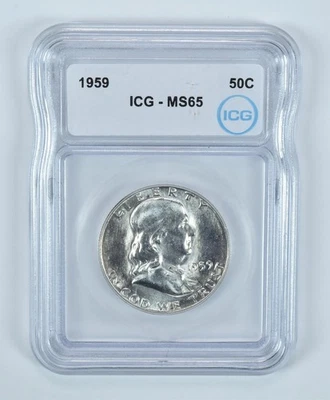 1959 Franklin Half Dollar MS65 ICG *0200 - Image 1 of 4